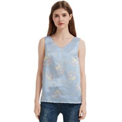 Women s V-Neck Sleeveless Satin Top 