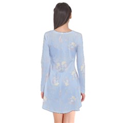Long Sleeve V-neck Flare Dress 