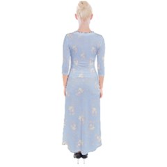 Quarter Sleeve Wrap Maxi Dress 