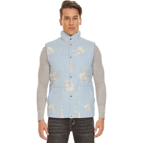 Bluey, Bluey merch, Bluey pattern, Bluey Bluey, bingo, Bluey design, bluey dog Men s High Neck Button Up Puffer Vest from ArtsNow.com