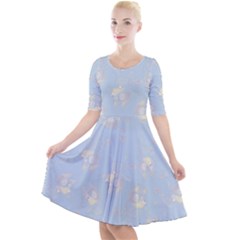 Quarter Sleeve A-Line Dress 