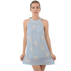 Halter Tie Back Chiffon Dress 