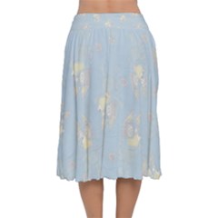 Velvet Flared Midi Skirt 
