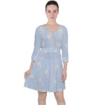Bluey, Bluey merch, Bluey pattern, Bluey Bluey, bingo, Bluey design, bluey dog Quarter Sleeve Ruffle Waist Dress Bluey, Bluey merch, Bluey pattern, Bluey Bluey, bingo, Bluey design, bluey dog Quarter Sleeve Ruffle Waist Dress