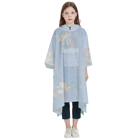 Bluey, Bluey merch, Bluey pattern, Bluey Bluey, bingo, Bluey design, bluey dog Kids  Hooded Rain Ponchos from ArtsNow.com