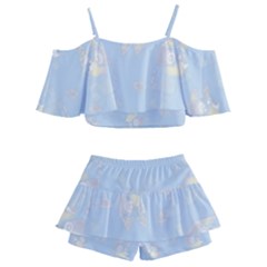 Kids  Off Shoulder Skirt Bikini 