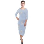 Bluey, Bluey merch, Bluey pattern, Bluey Bluey, bingo, Bluey design, bluey dog Quarter Sleeve Midi Velour Bodycon Dress Bluey, Bluey merch, Bluey pattern, Bluey Bluey, bingo, Bluey design, bluey dog Quarter Sleeve Midi Velour Bodycon Dress