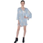 Bluey, Bluey merch, Bluey pattern, Bluey Bluey, bingo, Bluey design, bluey dog V-Neck Flare Sleeve Mini Dress Bluey, Bluey merch, Bluey pattern, Bluey Bluey, bingo, Bluey design, bluey dog V-Neck Flare Sleeve Mini Dress