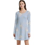 Bluey, Bluey merch, Bluey pattern, Bluey Bluey, bingo, Bluey design, bluey dog Long Sleeve Velour Skater Dress Bluey, Bluey merch, Bluey pattern, Bluey Bluey, bingo, Bluey design, bluey dog Long Sleeve Velour Skater Dress