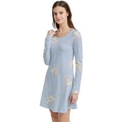 Long Sleeve Velour Skater Dress 