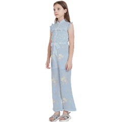 Kids  Sleeveless Ruffle Edge Band Collar Chiffon One Piece 