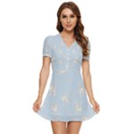 Bluey, Bluey merch, Bluey pattern, Bluey Bluey, bingo, Bluey design, bluey dog V-Neck High Waist Chiffon Mini Dress Bluey, Bluey merch, Bluey pattern, Bluey Bluey, bingo, Bluey design, bluey dog V-Neck High Waist Chiffon Mini Dress