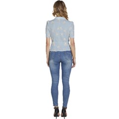 Puffed Short Sleeve Button Up Jacket 