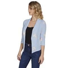 Women s Draped Front 3/4 Sleeve Shawl Collar Jacket 