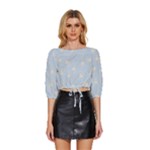 Bluey, Bluey merch, Bluey pattern, Bluey Bluey, bingo, Bluey design, bluey dog Mid Sleeve Drawstring Hem Top Bluey, Bluey merch, Bluey pattern, Bluey Bluey, bingo, Bluey design, bluey dog Mid Sleeve Drawstring Hem Top