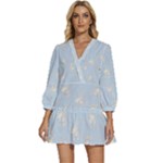 Bluey, Bluey merch, Bluey pattern, Bluey Bluey, bingo, Bluey design, bluey dog V-Neck Placket Mini Dress Bluey, Bluey merch, Bluey pattern, Bluey Bluey, bingo, Bluey design, bluey dog V-Neck Placket Mini Dress