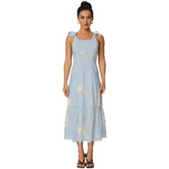 Tie-Strap Tiered Midi Chiffon Dress 
