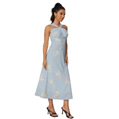 Sleeveless Cross Front Cocktail Midi Chiffon Dress 