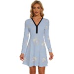 Bluey, Bluey merch, Bluey pattern, Bluey Bluey, bingo, Bluey design, bluey dog Long Sleeve Deep V Mini Dress Bluey, Bluey merch, Bluey pattern, Bluey Bluey, bingo, Bluey design, bluey dog Long Sleeve Deep V Mini Dress