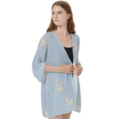 Open Front 3/4 Sleeve Batwing Chiffon Cardigan Kimono 