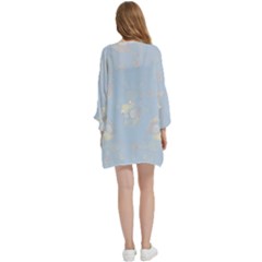Open Front 3/4 Sleeve Batwing Chiffon Cardigan Kimono 