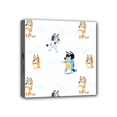 Bluey, Bluey merch, Bluey pattern, Bluey Bluey, bingo, Bluey design, bluey dog Mini Canvas 4  x 4  (Stretched) from ArtsNow.com