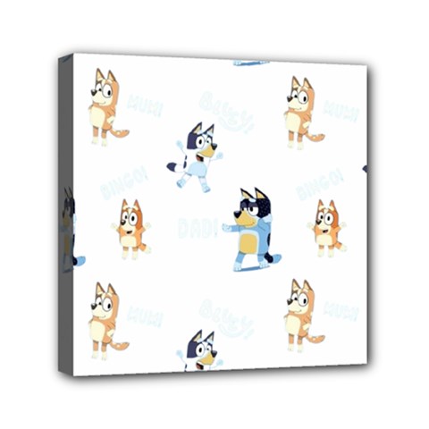 Bluey, Bluey merch, Bluey pattern, Bluey Bluey, bingo, Bluey design, bluey dog Mini Canvas 6  x 6  (Stretched) from ArtsNow.com