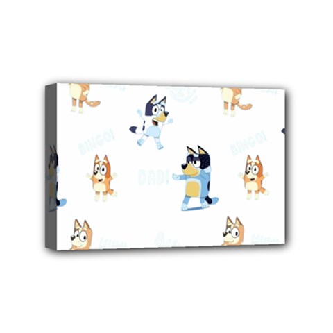 Bluey, Bluey merch, Bluey pattern, Bluey Bluey, bingo, Bluey design, bluey dog Mini Canvas 6  x 4  (Stretched) from ArtsNow.com