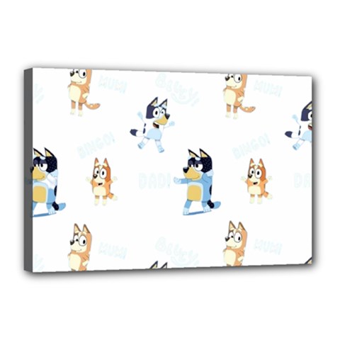 Bluey, Bluey merch, Bluey pattern, Bluey Bluey, bingo, Bluey design, bluey dog Canvas 18  x 12  (Stretched) from ArtsNow.com