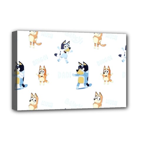 Bluey, Bluey merch, Bluey pattern, Bluey Bluey, bingo, Bluey design, bluey dog Deluxe Canvas 18  x 12  (Stretched) from ArtsNow.com