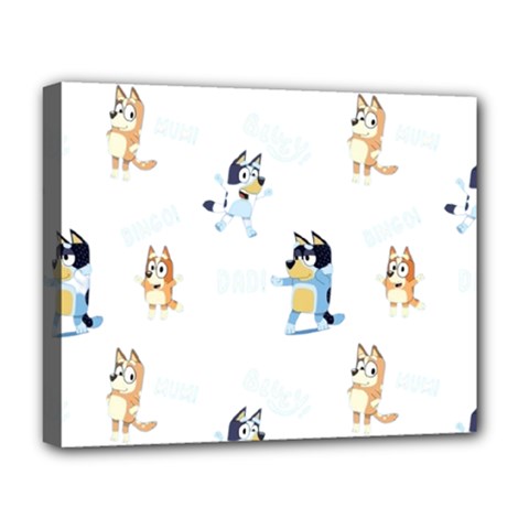 Bluey, Bluey merch, Bluey pattern, Bluey Bluey, bingo, Bluey design, bluey dog Deluxe Canvas 20  x 16  (Stretched) from ArtsNow.com