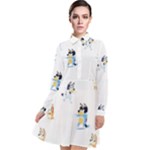 Bluey, Bluey merch, Bluey pattern, Bluey Bluey, bingo, Bluey design, bluey dog Long Sleeve Chiffon Shirt Dress Bluey, Bluey merch, Bluey pattern, Bluey Bluey, bingo, Bluey design, bluey dog Long Sleeve Chiffon Shirt Dress