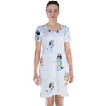 Bluey, Bluey merch, Bluey pattern, Bluey Bluey, bingo, Bluey design, bluey dog Short Sleeve Nightdress Bluey, Bluey merch, Bluey pattern, Bluey Bluey, bingo, Bluey design, bluey dog Short Sleeve Nightdress