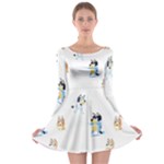 Bluey, Bluey merch, Bluey pattern, Bluey Bluey, bingo, Bluey design, bluey dog Long Sleeve Skater Dress Bluey, Bluey merch, Bluey pattern, Bluey Bluey, bingo, Bluey design, bluey dog Long Sleeve Skater Dress