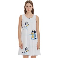 Round Neck Sleeve Casual Dress With Pockets 
