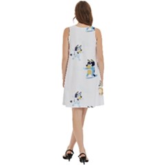 Round Neck Sleeve Casual Dress With Pockets 