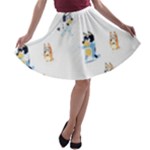Bluey, Bluey merch, Bluey pattern, Bluey Bluey, bingo, Bluey design, bluey dog A-line Skater Skirt Bluey, Bluey merch, Bluey pattern, Bluey Bluey, bingo, Bluey design, bluey dog A-line Skater Skirt