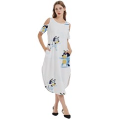 Cold Shoulder Loose Fit Dress With Pockets 