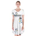 Short Sleeve V-neck Flare Dress 