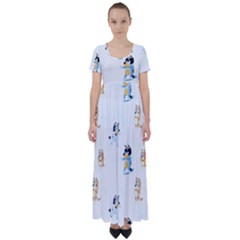 High Waist Short Sleeve Maxi Dress 