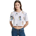 Bluey, Bluey merch, Bluey pattern, Bluey Bluey, bingo, Bluey design, bluey dog Women s Round Neck Short Sleeve Crop Top Bluey, Bluey merch, Bluey pattern, Bluey Bluey, bingo, Bluey design, bluey dog Women s Round Neck Short Sleeve Crop Top