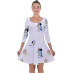 Bluey, Bluey merch, Bluey pattern, Bluey Bluey, bingo, Bluey design, bluey dog Quarter Sleeve Skater Dress Bluey, Bluey merch, Bluey pattern, Bluey Bluey, bingo, Bluey design, bluey dog Quarter Sleeve Skater Dress