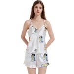 Bluey, Bluey merch, Bluey pattern, Bluey Bluey, bingo, Bluey design, bluey dog V-Neck Satin Loungewear Set Bluey, Bluey merch, Bluey pattern, Bluey Bluey, bingo, Bluey design, bluey dog V-Neck Satin Loungewear Set
