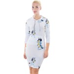 Bluey, Bluey merch, Bluey pattern, Bluey Bluey, bingo, Bluey design, bluey dog Quarter Sleeve Hood Bodycon Dress Bluey, Bluey merch, Bluey pattern, Bluey Bluey, bingo, Bluey design, bluey dog Quarter Sleeve Hood Bodycon Dress