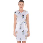 Bluey, Bluey merch, Bluey pattern, Bluey Bluey, bingo, Bluey design, bluey dog Capsleeve Drawstring Dress Bluey, Bluey merch, Bluey pattern, Bluey Bluey, bingo, Bluey design, bluey dog Capsleeve Drawstring Dress