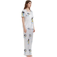 Short Sleeve Satin Pajamas Set With Pockets 