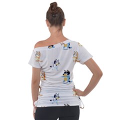 Off Shoulder Tie-Up T-Shirt 