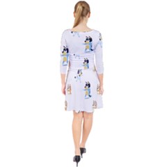Quarter Sleeve Front Wrap Dress 