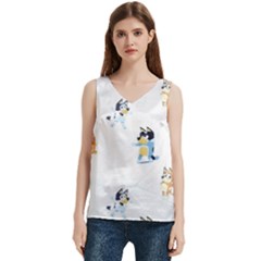 Women s V-Neck Sleeveless Satin Top 