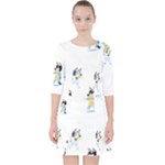 Bluey, Bluey merch, Bluey pattern, Bluey Bluey, bingo, Bluey design, bluey dog Quarter Sleeve Pocket Dress Bluey, Bluey merch, Bluey pattern, Bluey Bluey, bingo, Bluey design, bluey dog Quarter Sleeve Pocket Dress